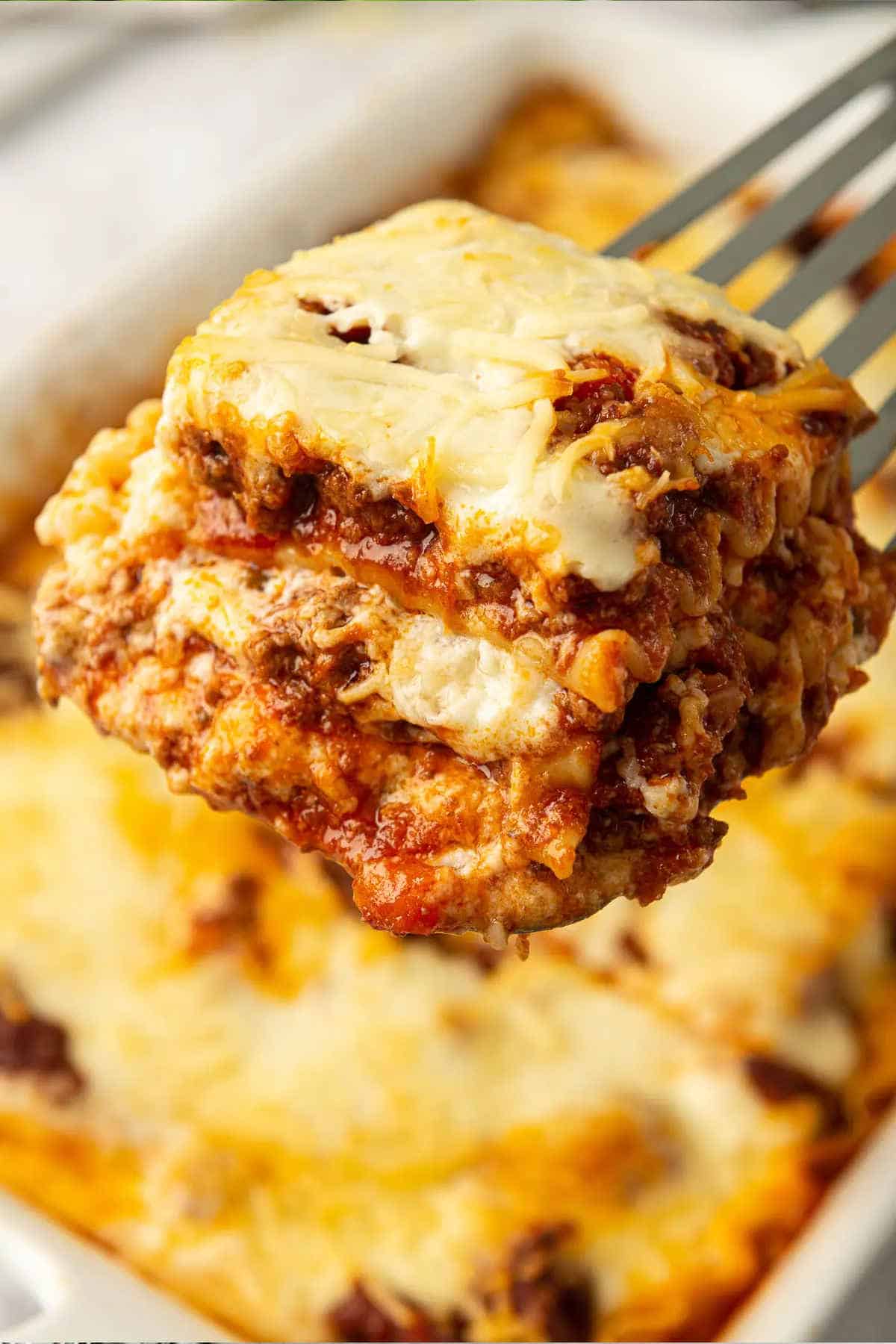 Beef lasagne.