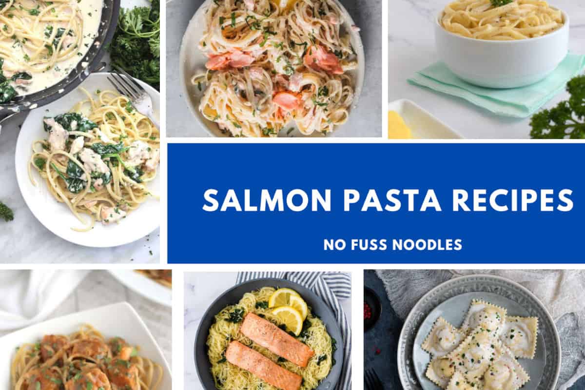 Collection of salmon pasta recipes.