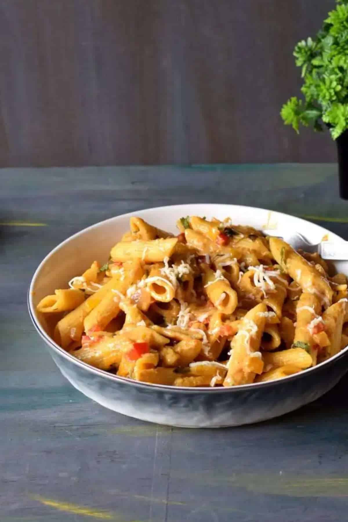 Pasta in a bowl.