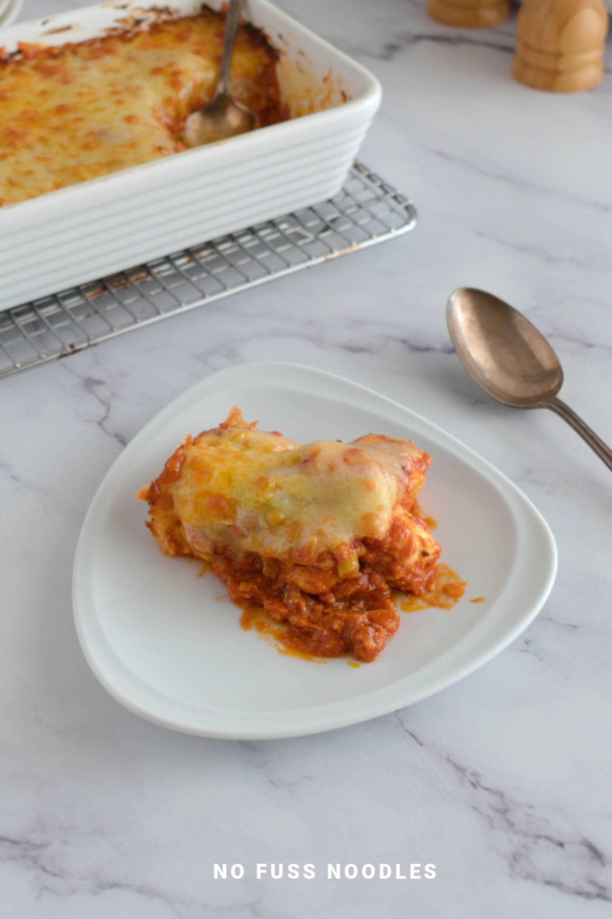 Close up image of baked gnocchi.